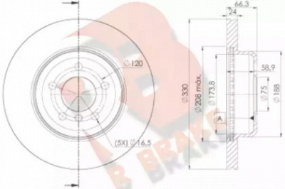 R BRAKE 78rbd23555 -  Тормозной диск